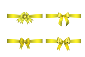 arcos de oro o lazo decorativo de cinta, conjunto 3d png