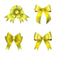 Gold  bows or ribbon Decorative bow, 3d  set png
