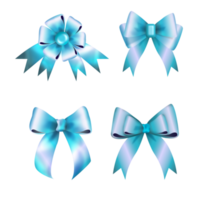 light blue  bows or ribbon Decorative bow, 3d  set png