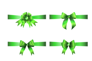 arcos verdes o lazo decorativo de cinta, conjunto 3d png