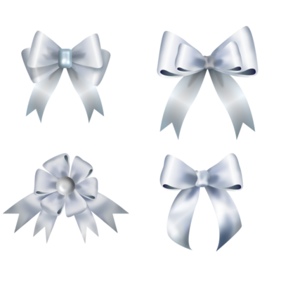 Gold bows or ribbon Decorative bow, 3d set 13367755 PNG