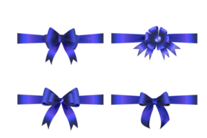 arcos azules o lazo decorativo de cinta, conjunto 3d png