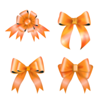 orange  bows or ribbon Decorative bow, 3d  set png