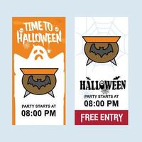 Happy Halloween invitation design with pot vector