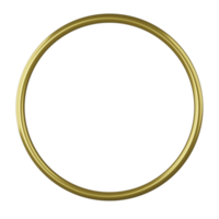 3D render golden line circle prop isolated on transparent background png