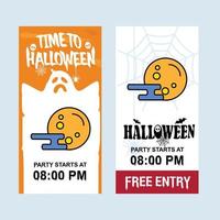 diseño de invitación de feliz halloween con vector de luna