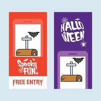 Happy Halloween invitation design with mailbox vector