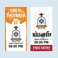 Happy Halloween invitation design with grave vector