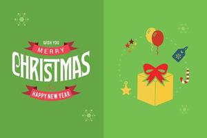 Merry Christmas card with elegent design and typography vector