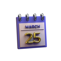 mensile calendario 25 marzo 3d interpretazione png