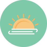 Ilustración de vector de puesta de sol sobre un fondo. Símbolos de calidad premium. Iconos vectoriales para concepto y diseño gráfico.