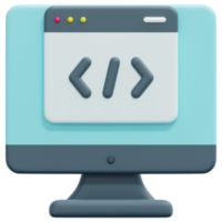 coding 3d render icon illustration png