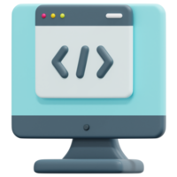 coding 3d render icon illustration png