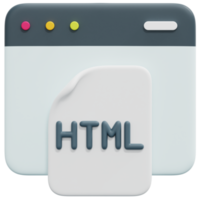 ilustración de icono de procesamiento 3d html png