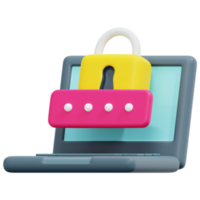 security 3d render icon illustration png