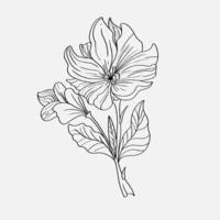 coloring pages of beautiful lily flowers printables. Outline Lilies . Black and white page for coloring book. Anti-stress coloring. Line art flowers vector