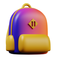 3d illustration of school bag education icon png