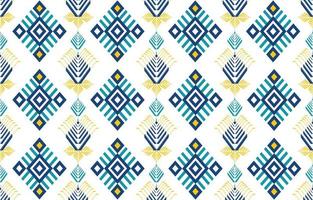 Gemetric ethnic oriental pattern. Traditional sealess pattern cool color tone. Design for background,carpet,wallpaper,clothing,wrapping,batic,fabric,print,tile,vector illustraion.embroidery style. vector