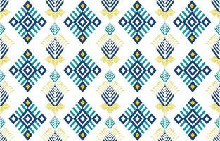 Gemetric ethnic oriental pattern. Traditional sealess pattern cool color tone. Design for background,carpet,wallpaper,clothing,wrapping,batic,fabric,print,tile,vector illustraion.embroidery style. vector