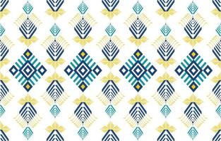 Gemetric ethnic oriental pattern. Traditional sealess pattern cool color tone. Design for background,carpet,wallpaper,clothing,wrapping,batic,fabric,print,tile,vector illustraion.embroidery style. vector