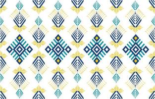 Gemetric ethnic oriental pattern. Traditional sealess pattern cool color tone. Design for background,carpet,wallpaper,clothing,wrapping,batic,fabric,print,tile,vector illustraion.embroidery style. vector