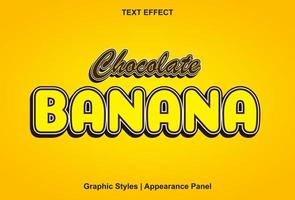 brown banana text effect with yellow color 3d style editable. vector