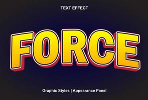 force text effect with yellow color and can be edited. vector