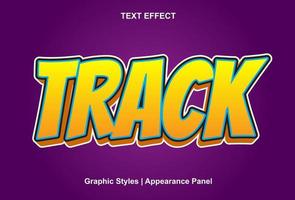 track text effect with yellow color and editable. vector