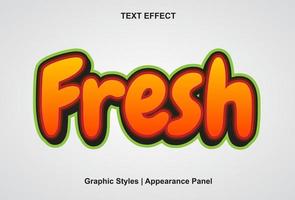 fresh text effect with graphic style and editable. vector