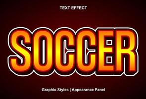 soccer text effect with graphic style and editable. vector
