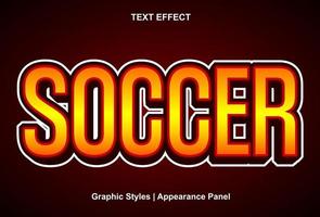 soccer text effect with graphic style and editable. vector