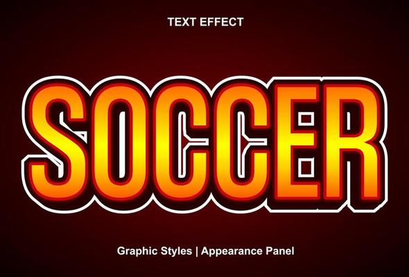soccer text effect with graphic style and editable.