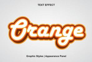 efecto de texto naranja con estilo gráfico y editable. vector