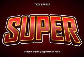 super text effect with graphic style and editable. vector