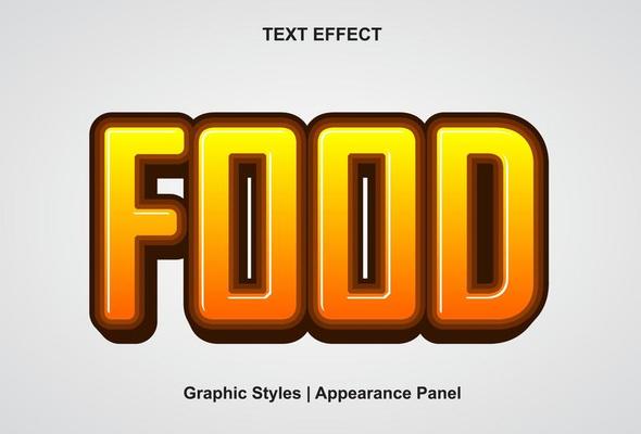food text effect with graphic style and editable.food text effect with graphic style and editable.