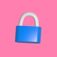 3d lock padlock. 3d rendering closed lock. Vector stock illustration.