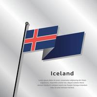 ilustración de la plantilla de la bandera de islandia vector