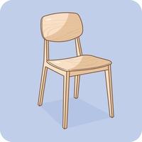 silla de madera con respaldo grande vector