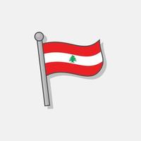 Illustration of Lebanon flag Template vector