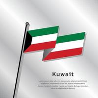 ilustración de la plantilla de la bandera de kuwait vector