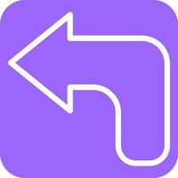 Turn Left Icon Style vector