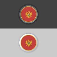 ilustración de la plantilla de la bandera de montenegro vector