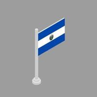 ilustración de la plantilla de la bandera de el salvador vector