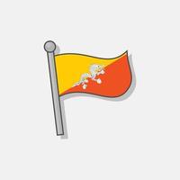 Illustration of Bhutan flag Template vector