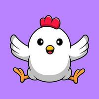 Cute Chicken Sitting Cartoon Vector Icons Illustration. Flat Cartoon Concept. Suitable for any creative project.