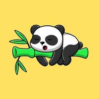 Cute Sleeping Bamboo Cartoon Vector Icons Illustration. Flat Cartoon Concept. Suitable for any creative project.