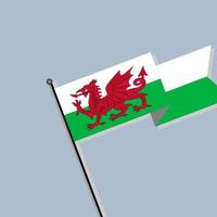 Illustration of Wales flag Template vector