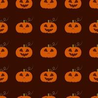seamless pattern of sinister pumpkins on a dark background can be used for wrapping paper vector