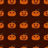 se puede utilizar un patrón impecable de calabazas siniestras en un fondo oscuro para envolver papel vector