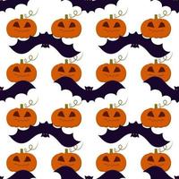 seamless pumpkin pattern flying on a white background can be used for wrapping paper vector